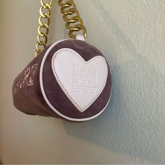 Y2K Vintage juicy couture velour purple and pink barrel shoulder bag - Picture 10 of 12